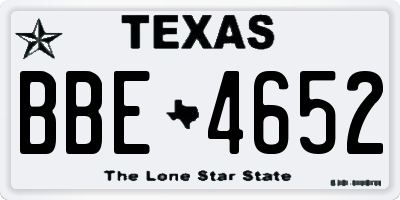 TX license plate BBE4652