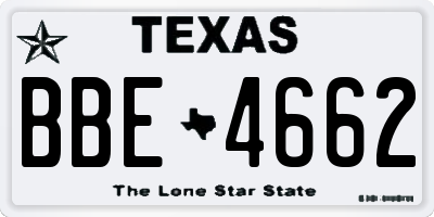 TX license plate BBE4662