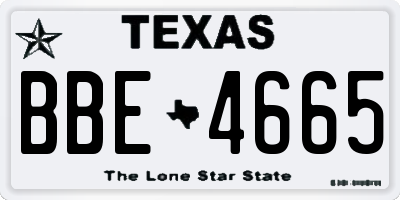 TX license plate BBE4665