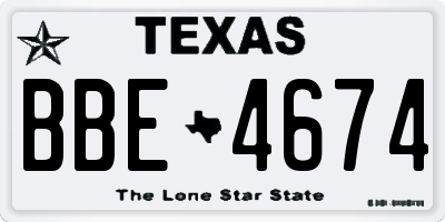 TX license plate BBE4674