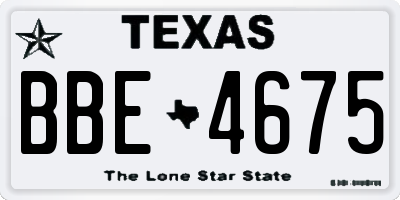 TX license plate BBE4675
