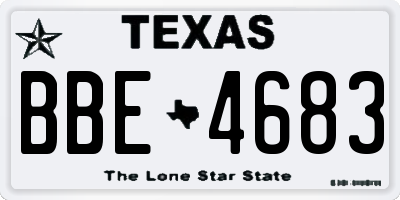 TX license plate BBE4683