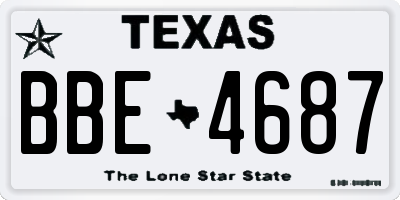 TX license plate BBE4687