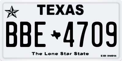 TX license plate BBE4709