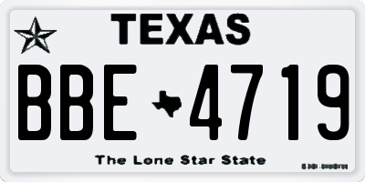 TX license plate BBE4719