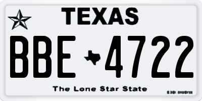 TX license plate BBE4722