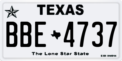 TX license plate BBE4737