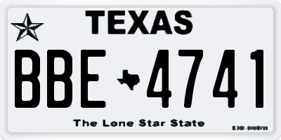 TX license plate BBE4741