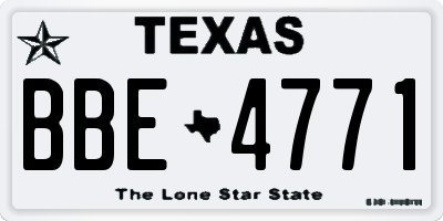 TX license plate BBE4771