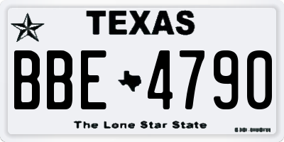 TX license plate BBE4790