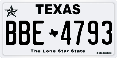 TX license plate BBE4793