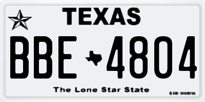 TX license plate BBE4804
