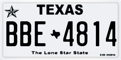 TX license plate BBE4814