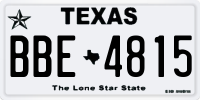 TX license plate BBE4815