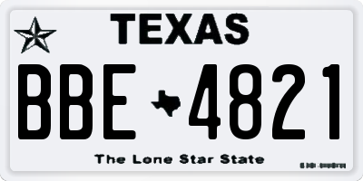 TX license plate BBE4821
