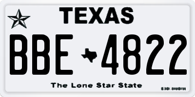 TX license plate BBE4822