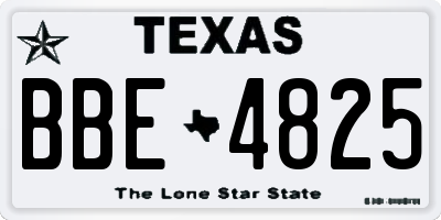 TX license plate BBE4825