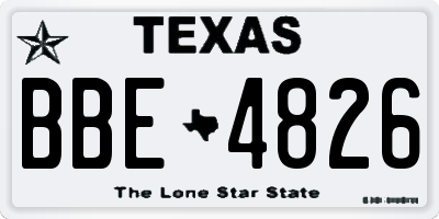 TX license plate BBE4826