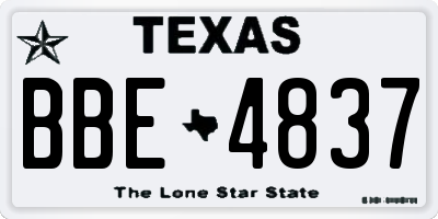 TX license plate BBE4837