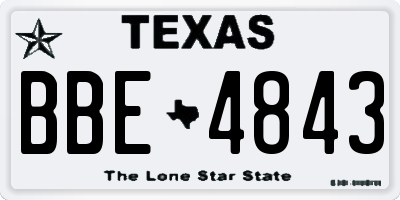 TX license plate BBE4843