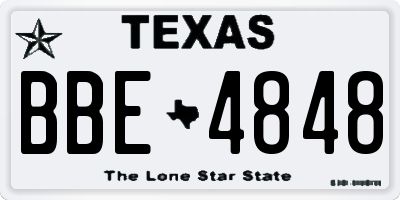 TX license plate BBE4848