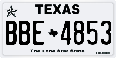 TX license plate BBE4853