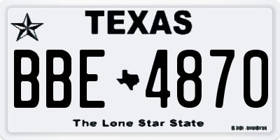 TX license plate BBE4870