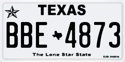 TX license plate BBE4873