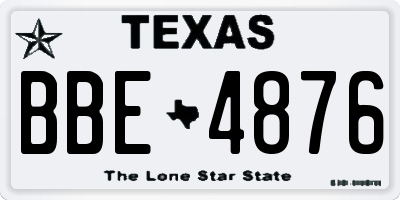 TX license plate BBE4876