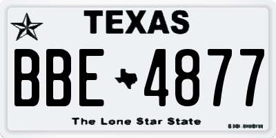TX license plate BBE4877