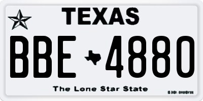 TX license plate BBE4880