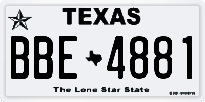TX license plate BBE4881