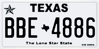 TX license plate BBE4886