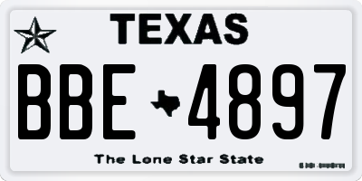 TX license plate BBE4897