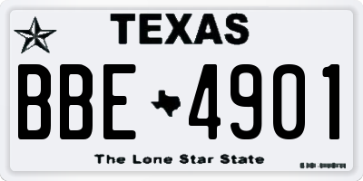 TX license plate BBE4901