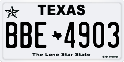 TX license plate BBE4903