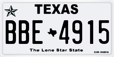 TX license plate BBE4915