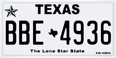 TX license plate BBE4936