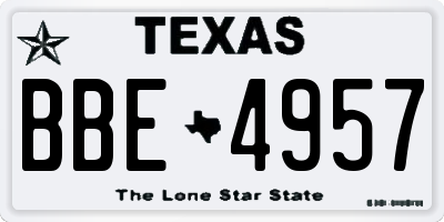 TX license plate BBE4957
