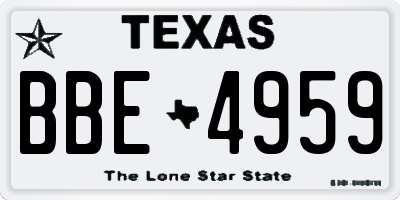 TX license plate BBE4959