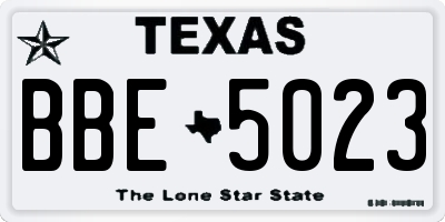 TX license plate BBE5023