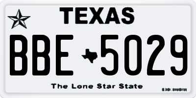 TX license plate BBE5029