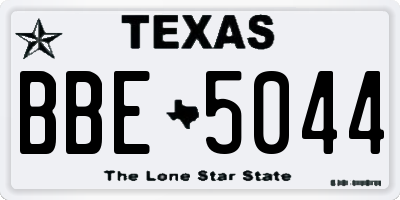 TX license plate BBE5044