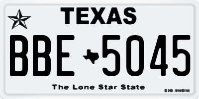 TX license plate BBE5045