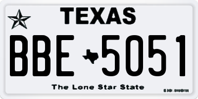 TX license plate BBE5051