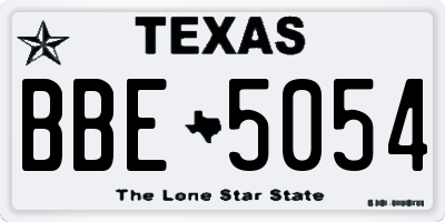 TX license plate BBE5054