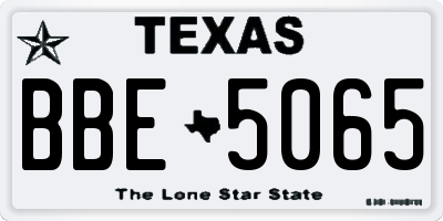 TX license plate BBE5065