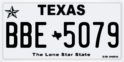 TX license plate BBE5079