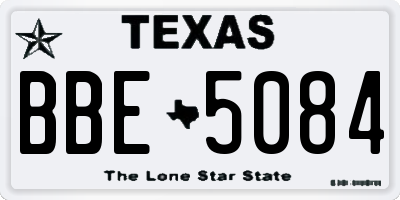 TX license plate BBE5084