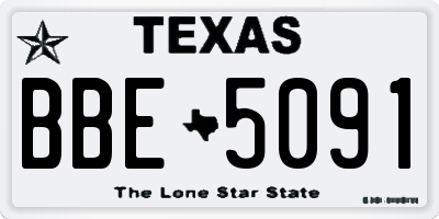 TX license plate BBE5091